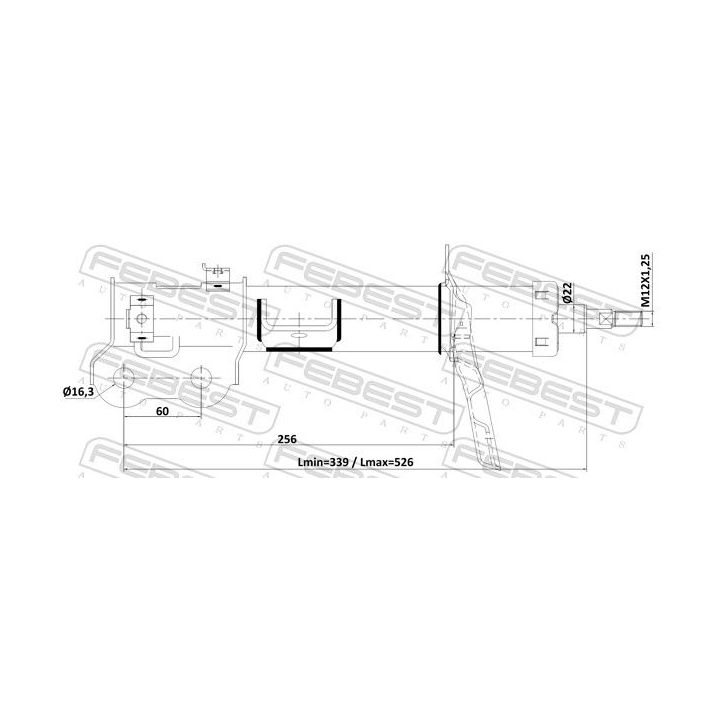 Amortizatorius FEBEST 22110-002FL