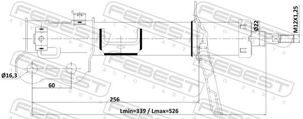 Amortizatorius FEBEST 22110-002FL