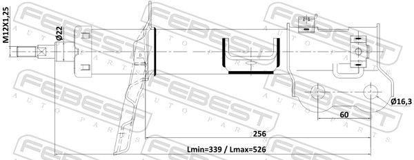 Amortizatorius FEBEST 22110-002FR