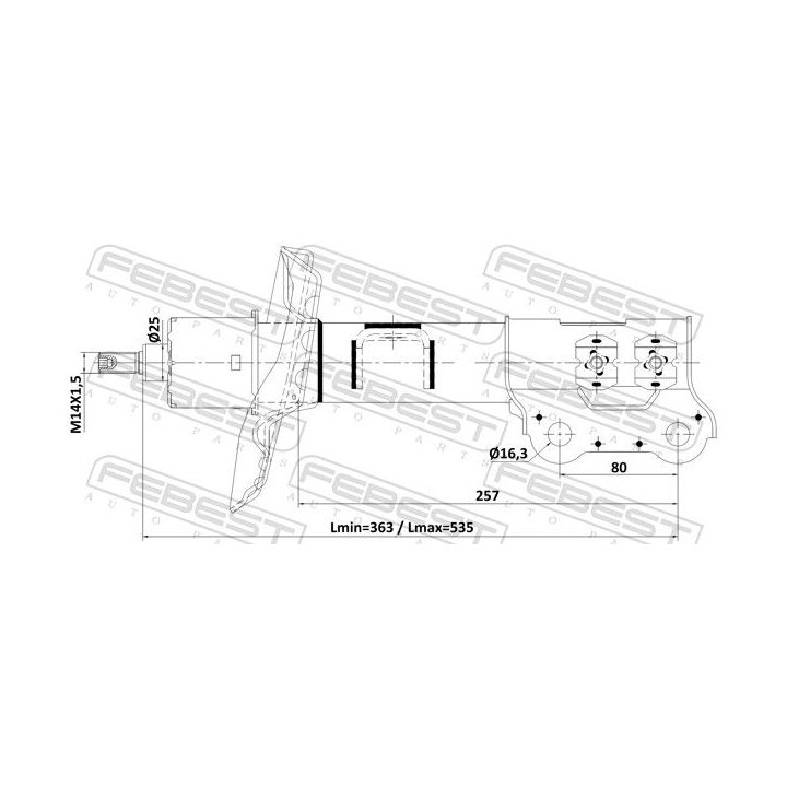 Amortizatorius FEBEST 22110-003FL