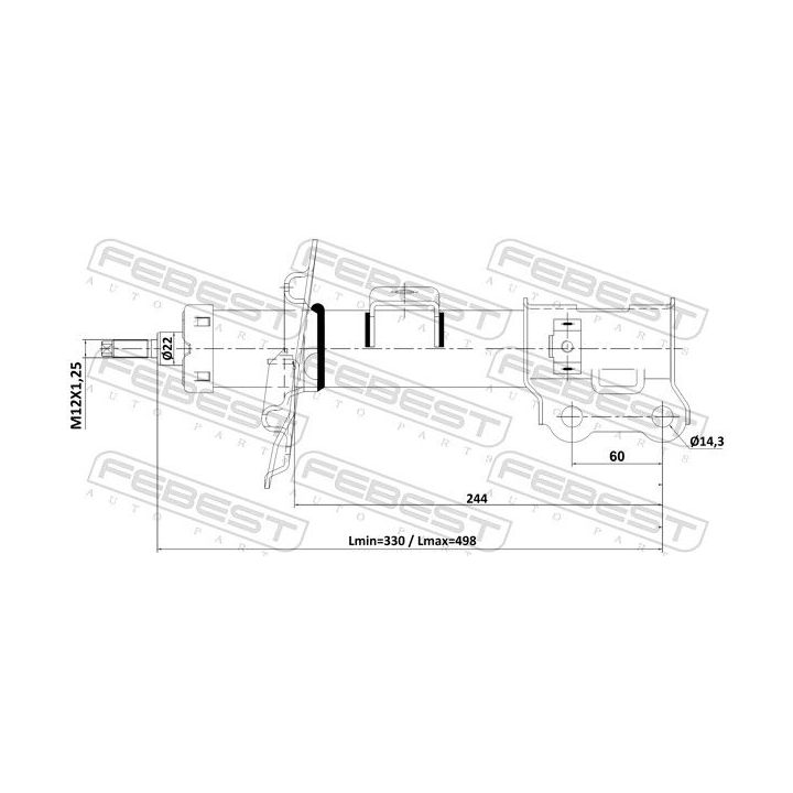 Amortizatorius FEBEST 22110-004FL