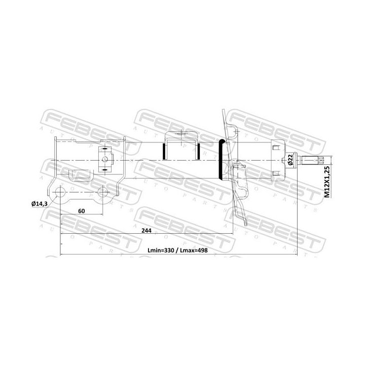 Amortizatorius FEBEST 22110-004FR