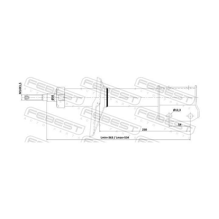 Amortizatorius FEBEST 24110-002F