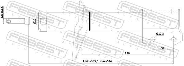 Amortizatorius FEBEST 24110-002F