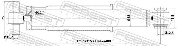 Amortizatorius FEBEST 24110-005R