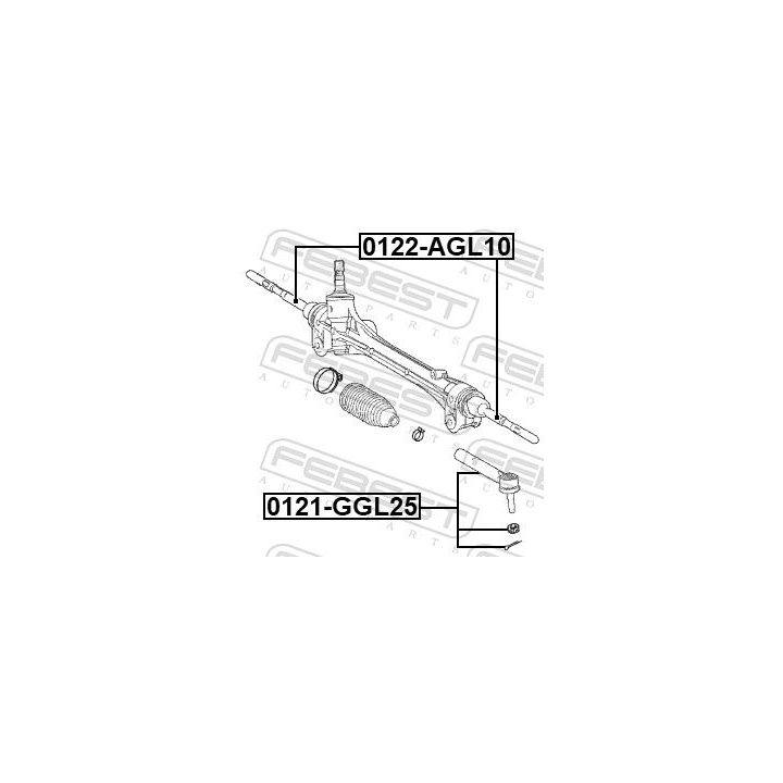 Skersinės vairo trauklės galas FEBEST 0121-GGL25