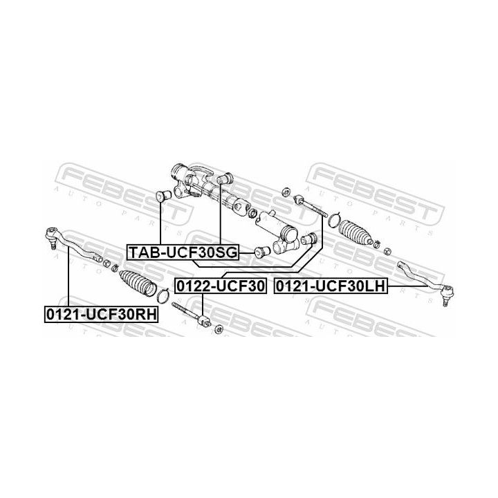 Skersinės vairo trauklės galas FEBEST 0121-UCF30LH