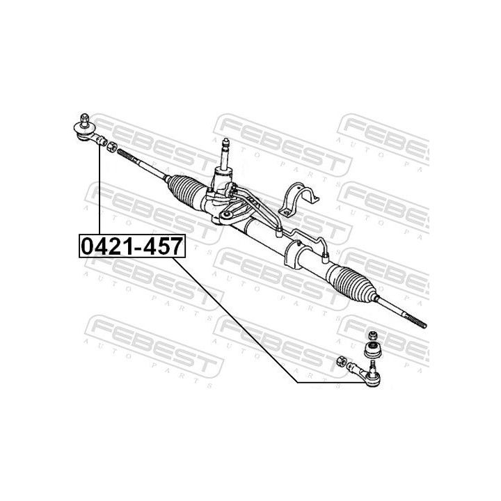 Skersinės vairo trauklės galas FEBEST 0421-457