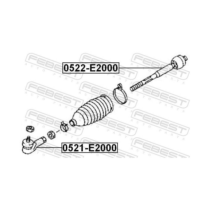 Skersinės vairo trauklės galas FEBEST 0521-E2000