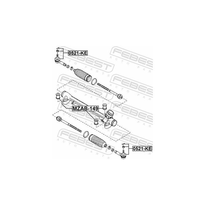 Skersinės vairo trauklės galas FEBEST 0521-KE