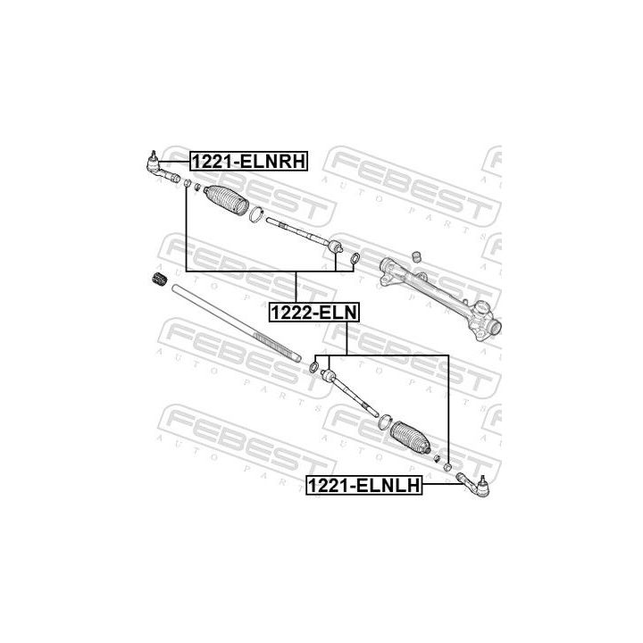 Skersinės vairo trauklės galas FEBEST 1221-ELNLH