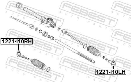 Skersinės vairo trauklės galas FEBEST 1221-I10LH