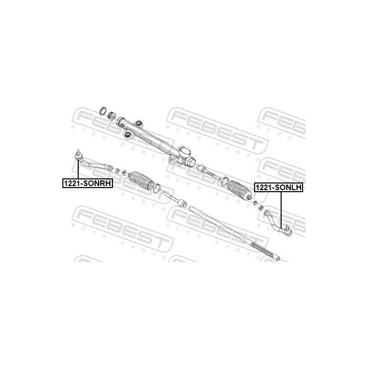 Skersinės vairo trauklės galas FEBEST 1221-SONLH