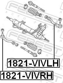 Skersinės vairo trauklės galas FEBEST 1821-VIVRH