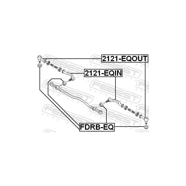 Skersinės vairo trauklės galas FEBEST 2121-EQIN