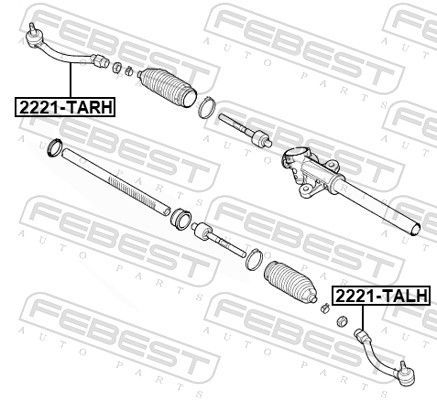 Skersinės vairo trauklės galas FEBEST 2221-TARH