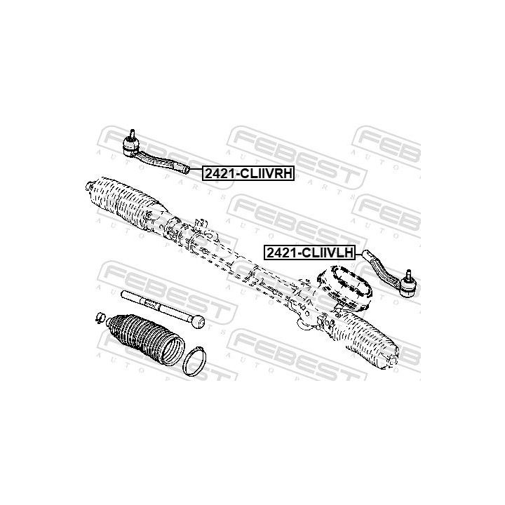 Skersinės vairo trauklės galas FEBEST 2421-CLIIVRH