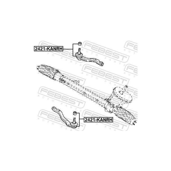 Skersinės vairo trauklės galas FEBEST 2421-KANLH