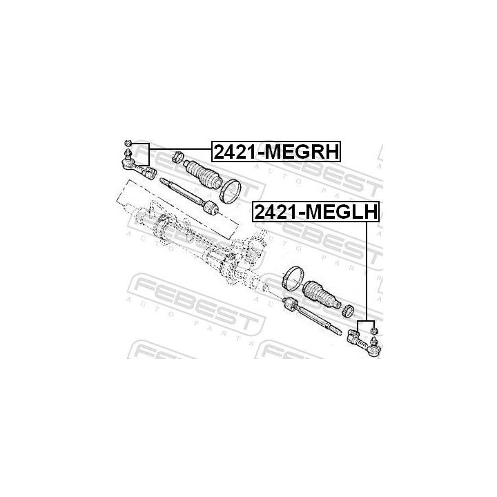 Skersinės vairo trauklės galas FEBEST 2421-MEGLH