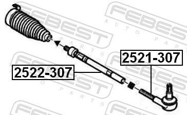 Skersinės vairo trauklės galas FEBEST 2521-307
