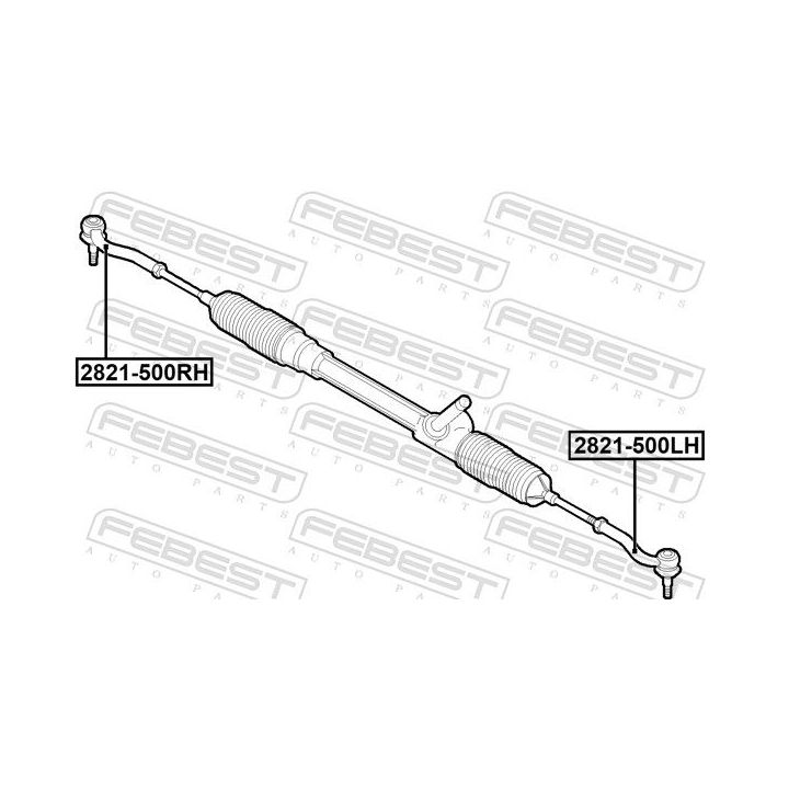 Skersinės vairo trauklės galas FEBEST 2821-500LH