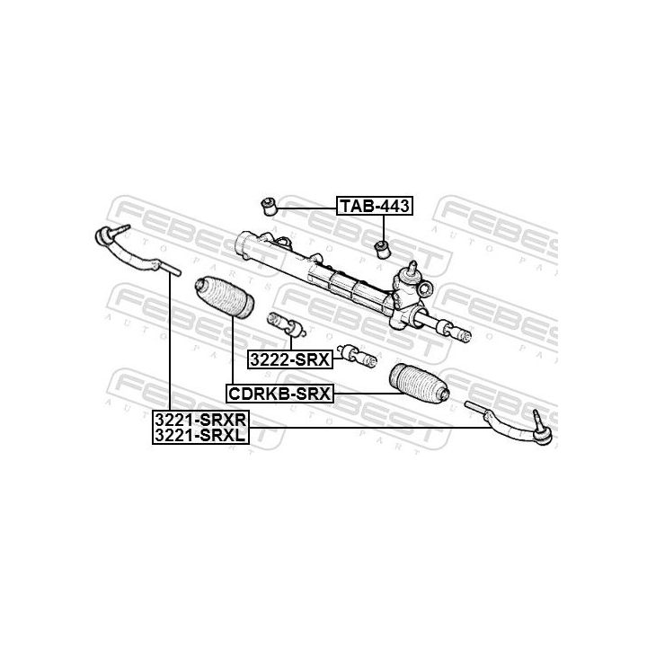 Skersinės vairo trauklės galas FEBEST 3221-SRXL