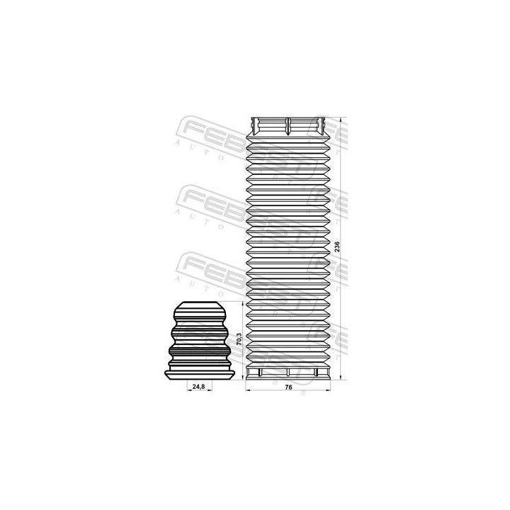 Apsauginio dangtelio komplektas, amortizatorius FEBEST FDSHB-KUGF-KIT