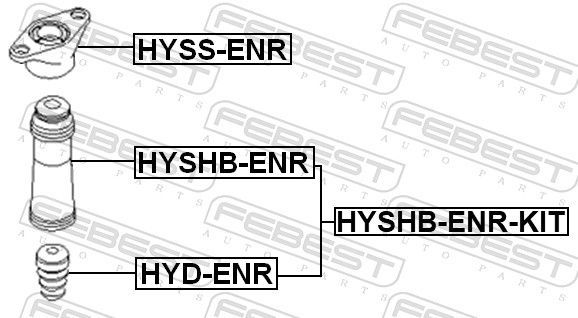 Apsauginio dangtelio komplektas, amortizatorius FEBEST HYSHB-ENR-KIT