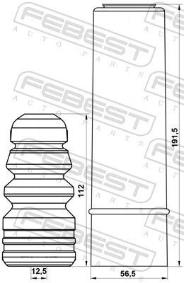 Apsauginio dangtelio komplektas, amortizatorius FEBEST HYSHB-MCR-KIT