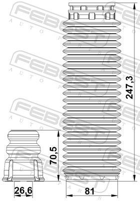 Apsauginio dangtelio komplektas, amortizatorius FEBEST HYSHB-TUC18F-KIT