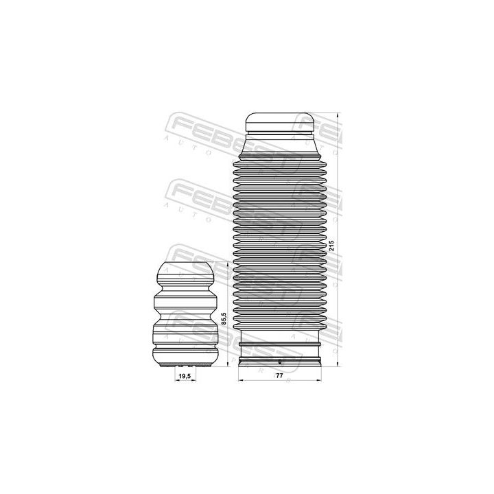 Apsauginio dangtelio komplektas, amortizatorius FEBEST HYSHB-TUCR-KIT