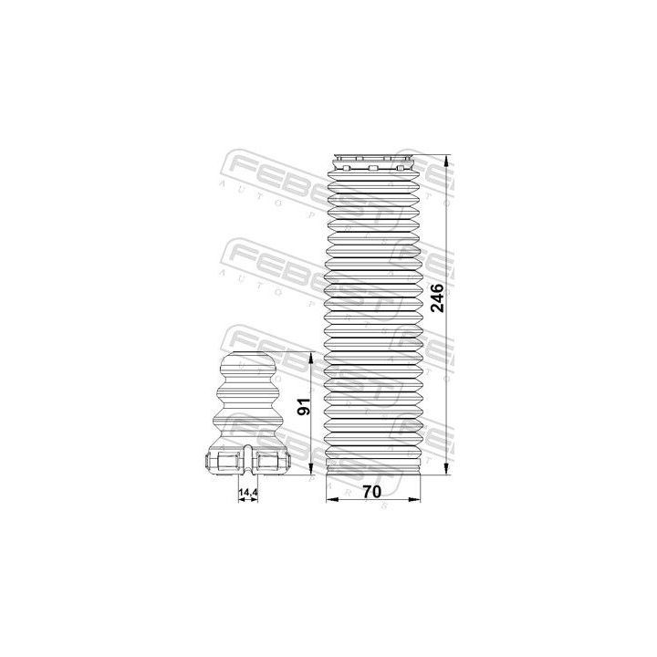 Apsauginio dangtelio komplektas, amortizatorius FEBEST KSHB-SORC5F-KIT