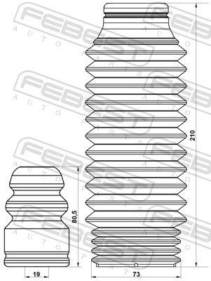 Apsauginio dangtelio komplektas, amortizatorius FEBEST KSHB-SPORIIIF-KIT