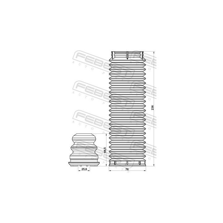 Apsauginio dangtelio komplektas, amortizatorius FEBEST MZSHB-BLF-KIT