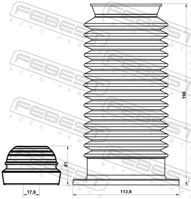 Apsauginio dangtelio komplektas, amortizatorius FEBEST OPSHB-ASHF-KIT