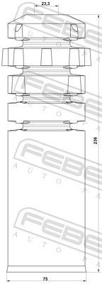 Apsauginio dangtelio komplektas, amortizatorius FEBEST OPSHB-VIVBF-KIT
