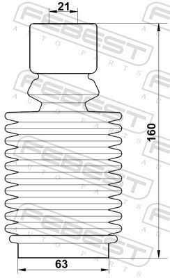 Apsauginio dangtelio komplektas, amortizatorius FEBEST RNSHB-FLUF-KIT
