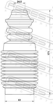 Apsauginio dangtelio komplektas, amortizatorius FEBEST RNSHB-LAGIIF-KIT