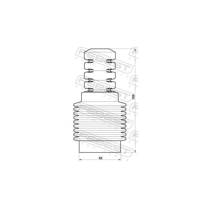 Apsauginio dangtelio komplektas, amortizatorius FEBEST RNSHB-MEGIIF-KIT
