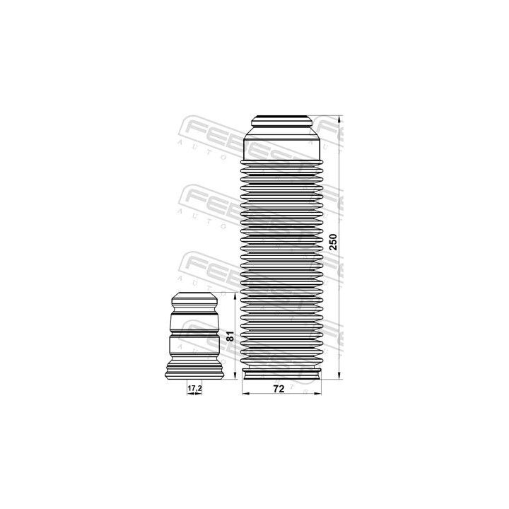 Apsauginio dangtelio komplektas, amortizatorius FEBEST SZSHB-RW415F-KIT