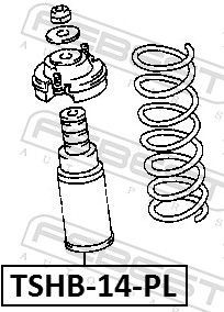 Apsauginio dangtelio komplektas, amortizatorius FEBEST TSHB-14-PL