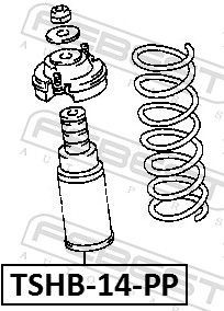 Apsauginio dangtelio komplektas, amortizatorius FEBEST TSHB-14-PP