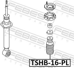 Apsauginio dangtelio komplektas, amortizatorius FEBEST TSHB-16-PL
