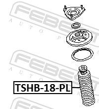 Apsauginio dangtelio komplektas, amortizatorius FEBEST TSHB-18-PL