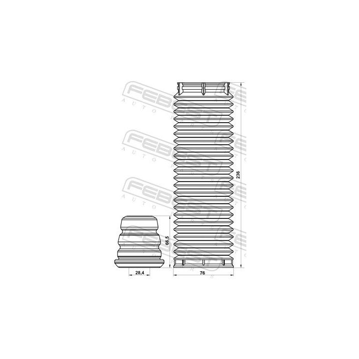 Apsauginio dangtelio komplektas, amortizatorius FEBEST VLSHB-S40IIF-KIT