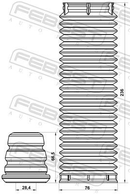 Apsauginio dangtelio komplektas, amortizatorius FEBEST VLSHB-S40IIF-KIT