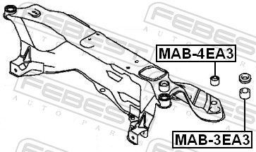 Stebulės laikiklio įvorė FEBEST MAB-3EA3