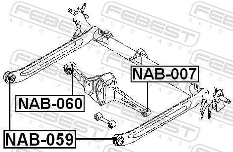 Stebulės laikiklio įvorė FEBEST NAB-059