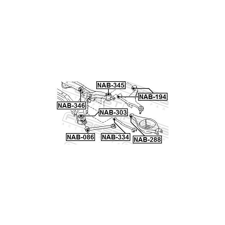 Stebulės laikiklio įvorė FEBEST NAB-346