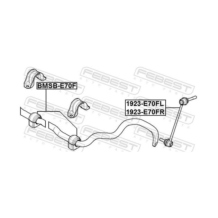 Remonto komplektas, stabilizatoriaus pakaba FEBEST BMSB-E70F-KIT